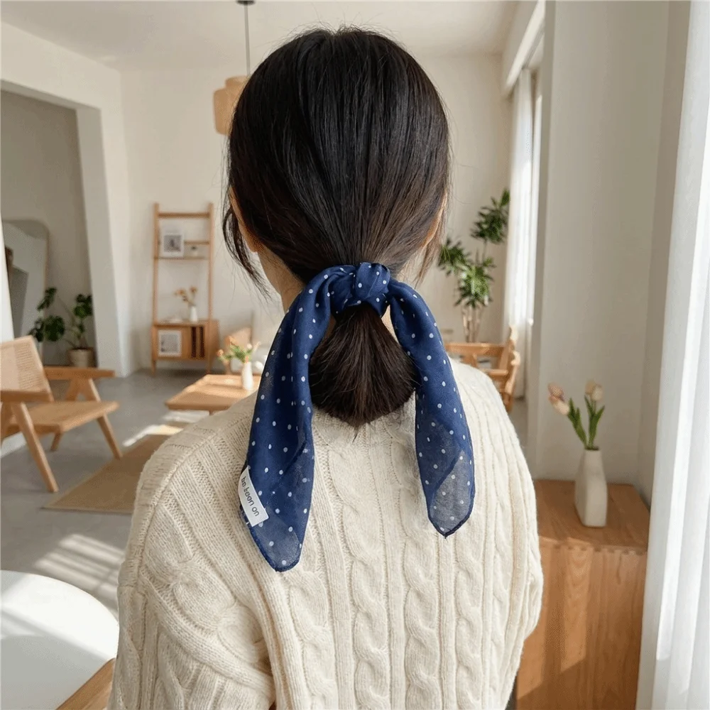 New Style Lightweight Polka Dot Headscarf Multi Color Soft Square Scarf Breathable Headwrap Neckerchief Daily Use