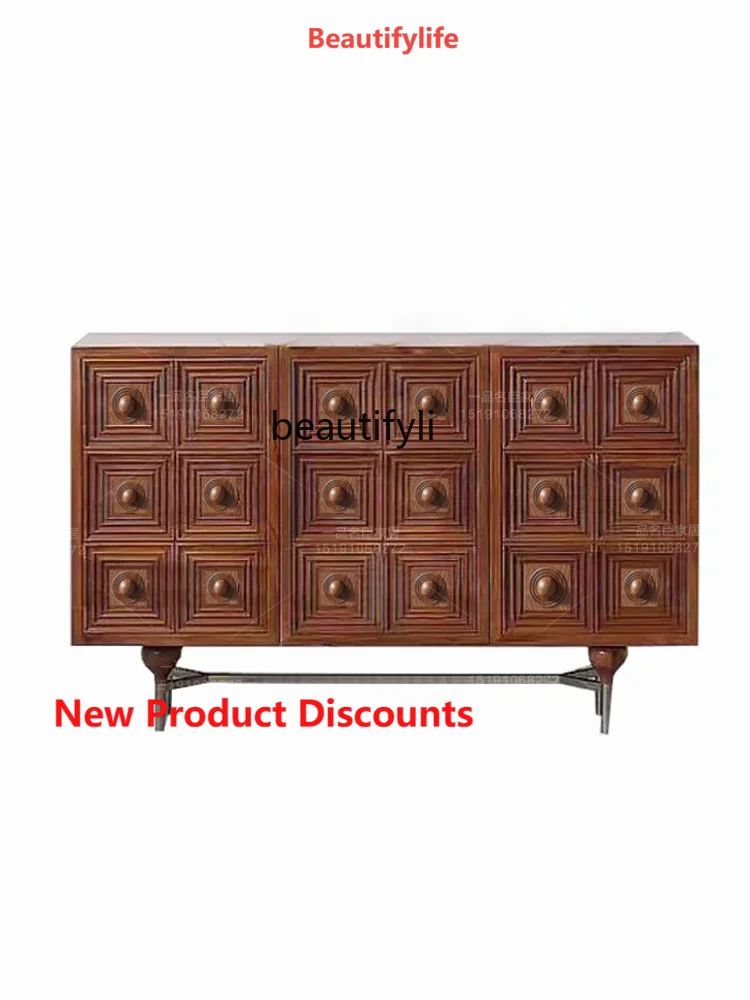

X188 French Style Ancient Style Solid Wood Entrance Living Room American Style Wall Curio Cabinet Retro Hallway Shoe Cabinet