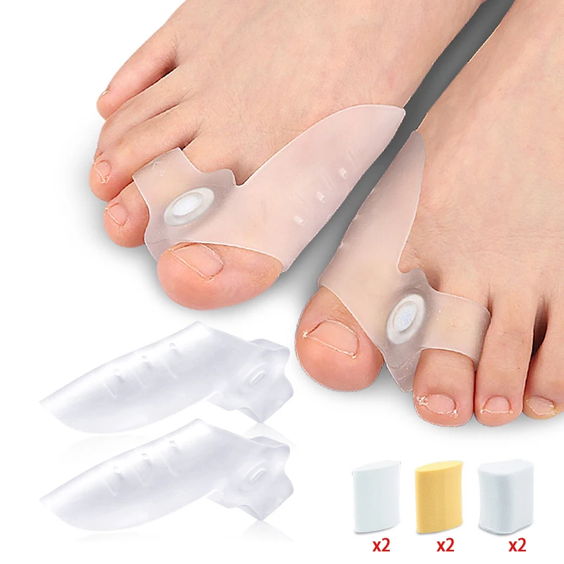 2 Stuks Siliconen Gel Duim Corrector Kleine Teen Beschermer Separator Valgus Vinger Stijltang Voetverzorging Hulpkussentjes