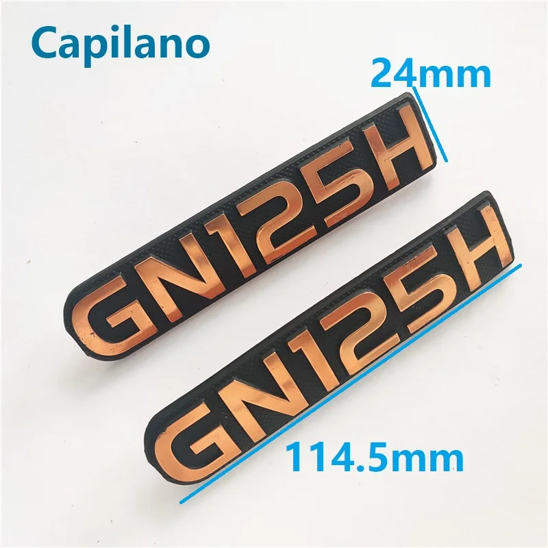 motorcycle gold color GN125H metal plate texture sign label mark for Suzuki 125cc GN 125 side cover spare parts ( aluminum)