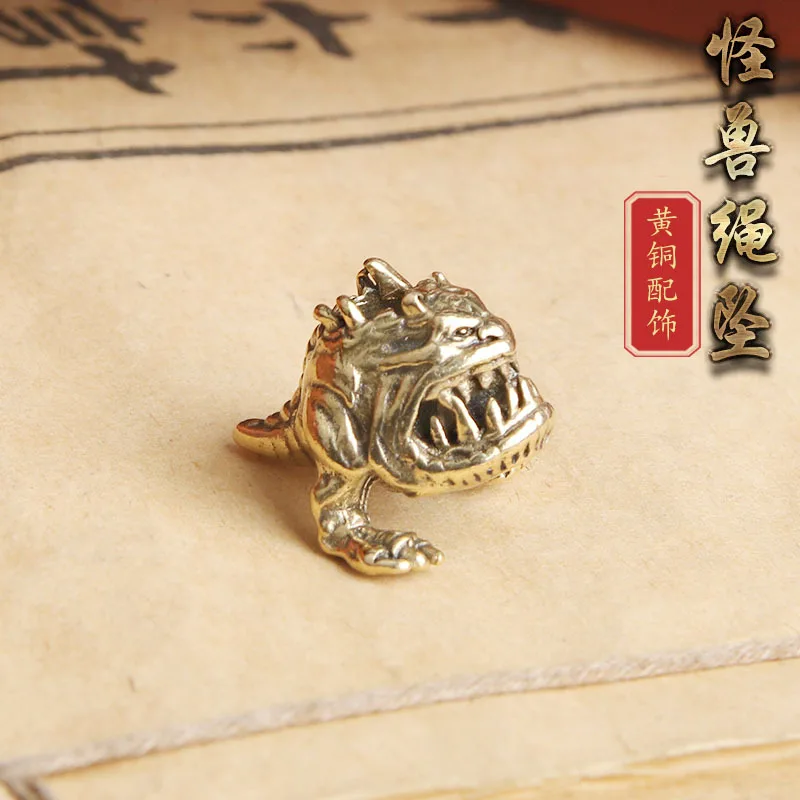Brass Mushroom Goblin Fang Monster Rope Pendant DIY Accessories Personalized Knife Pendant Wealth