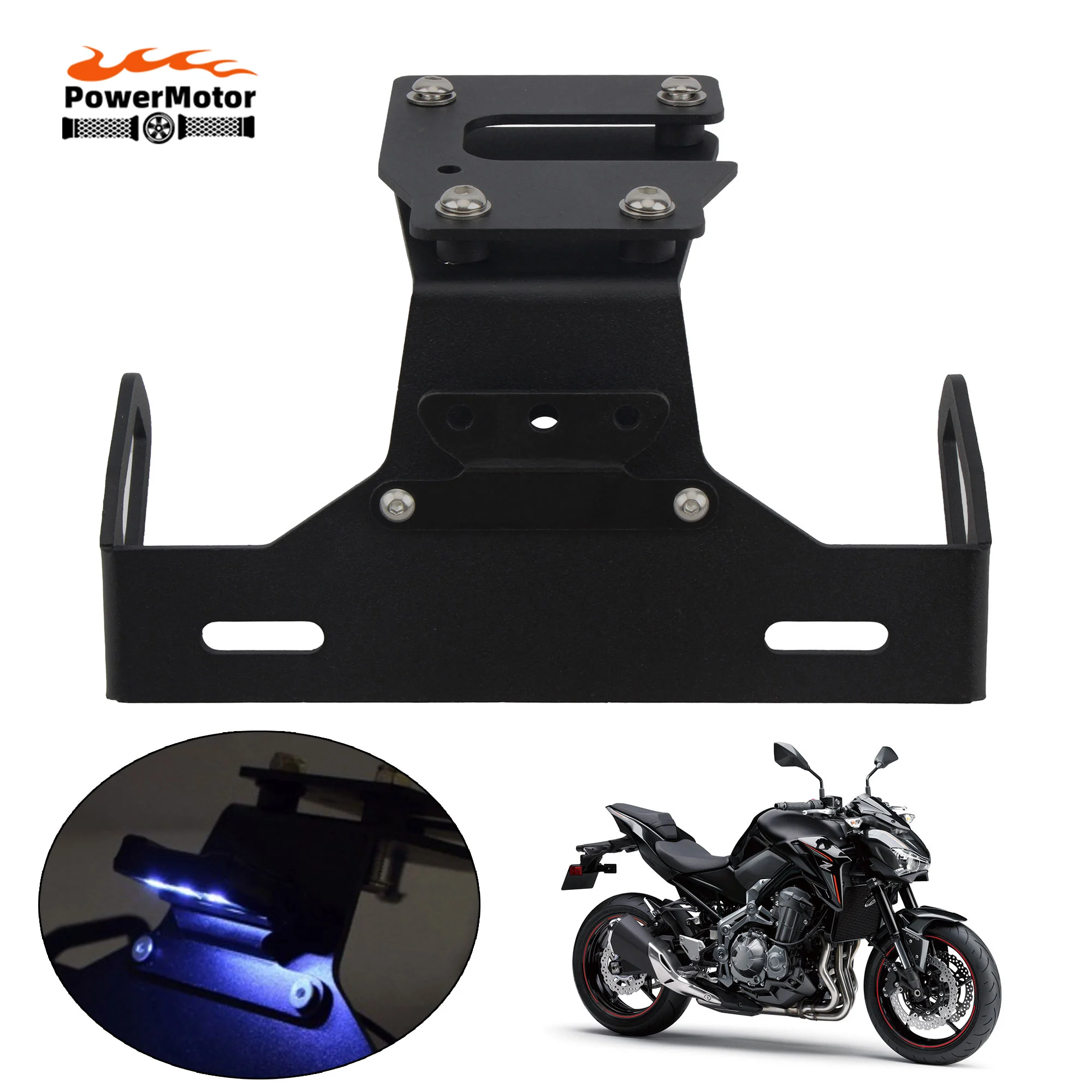 

Motorcycle License Holder Moto Fender Eliminator Tail Number Plate Bracket For Kawasaki Z900 2017 2018 2019-2022