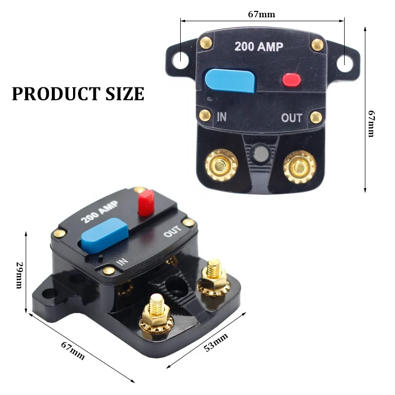 50-300 Amp Automatic Circuit Breaker Fuse Holder Switch for Car Audio Reset for Over Current Protect