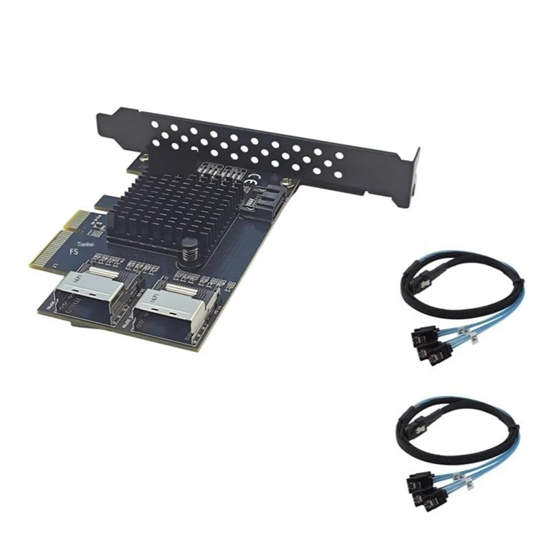 

Exquisite-PCI-E PCI Express X4 Controller Expansion Card PCI-E To 2-Port MINISAS SFF-8087+SATA PCI-E Expansion Card