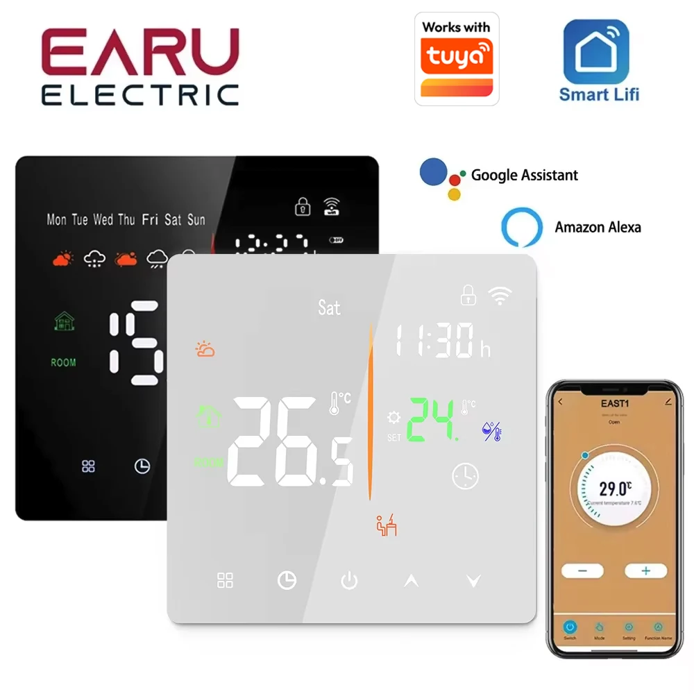 

Tuya WiFi Smart Thermostat Electric Floor Heating TRV Water Gas Boiler Temperature Voice Remote Controller for Google Home Alexa