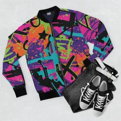 Harajuku Y2K Zipper Golf Coat For Men Fashion Bomber Jacket Stripe Men's Pullovers 3d Jersey Sweatshirt Long Sleeve Jackets 2024