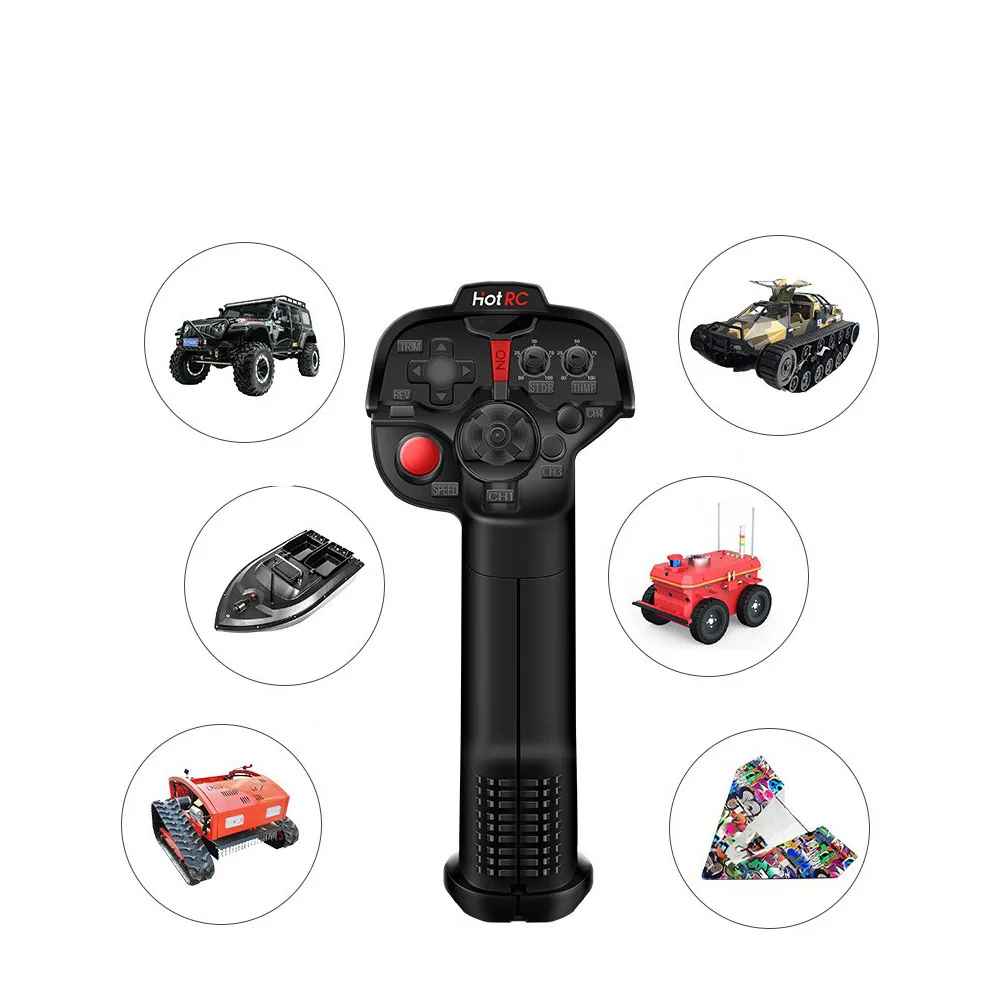 HotRC Armcore DS-4A 2.4G Trasmettitore del sistema radio RC a mano singola Ricevitore 4CH per RC Car Boat Aereo Fighter Pilot Style