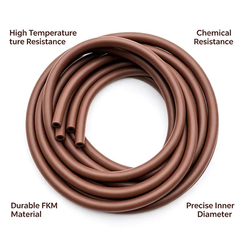 OD 4~18mm FKM Fluorine Rubber Hose Vitons Tubing  1-5M Tube Corrosion Acid-base Heat Oil Heat Resistant Fluororubber Tube