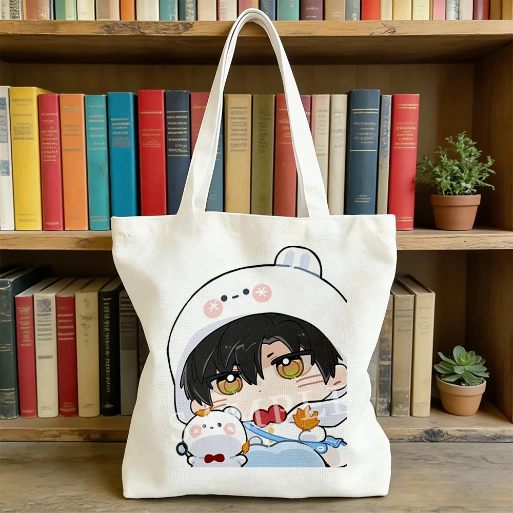 

Холщовая сумка 35x40 см с изображением персонажей Love and Deepspace: Силус, Рафаэль, Зейн, Ксавье. Аниме-косплей. Милый спальный мешок для фанатов.