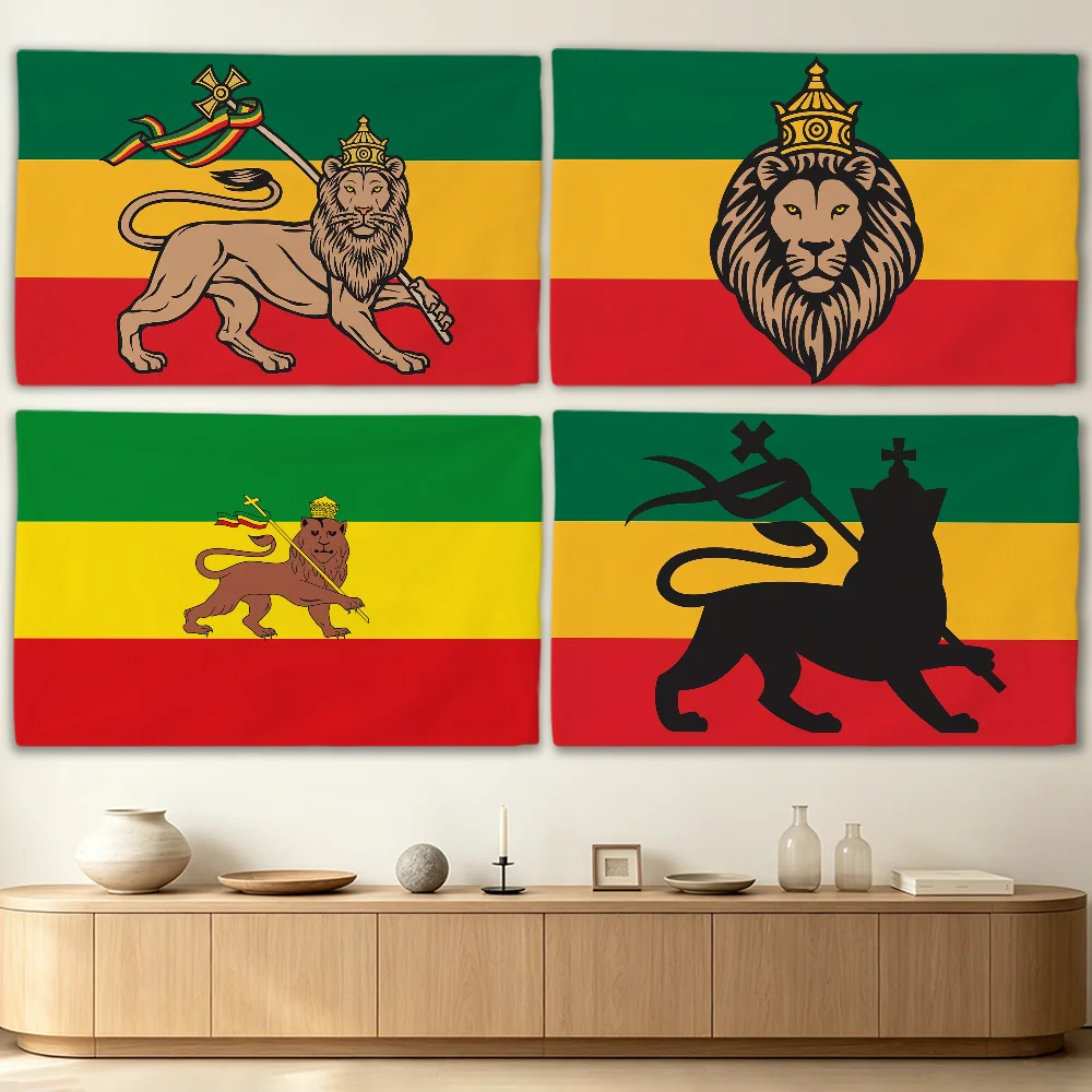 Rastafari Lion of Judah flag Advertising Banner for Camping Decoration Outdoor & Garage Wall Hanging Decorations