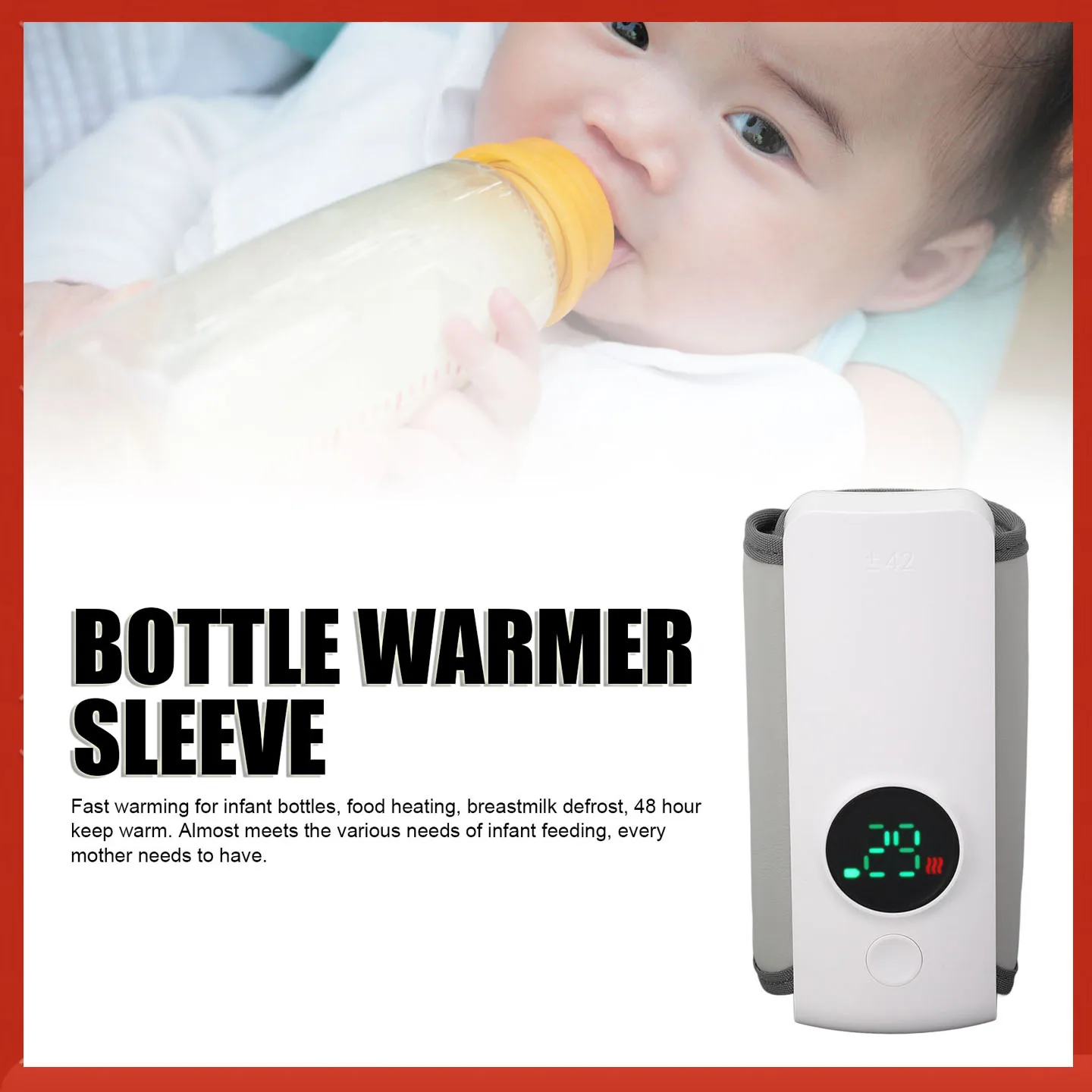 Крышка для подогрева бутылочек с молоком, точный контроль температуры, многофункциональный портативный подогреватель бутылочек, аккумулятор 6000 мАч для путешествий