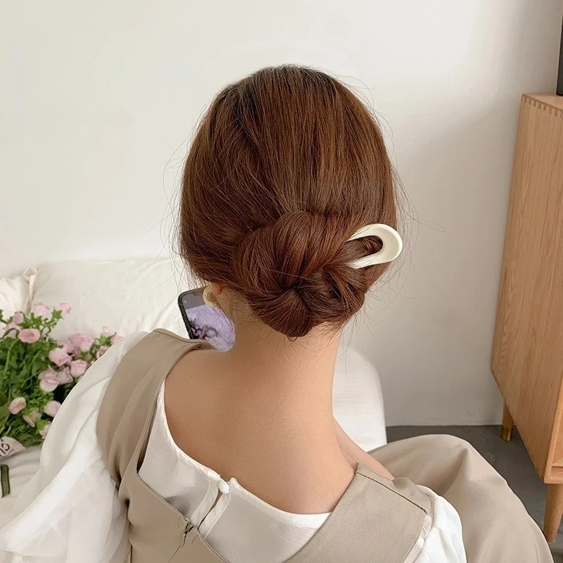 1 Pcs Fashionable High-end Candy Colored Hair Sticks U-shaped Headwear Women's Elegant And Sexy Hairpin Girl Styling Accessories