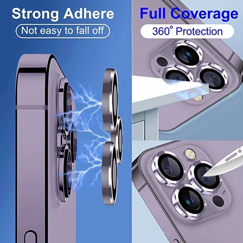Camera Lens Protector for IPhone 11 12 13 14 Pro Max Metal Ring Protector Lens Glass for IPhone 12 13 Mini 14Plus 14Pro Max