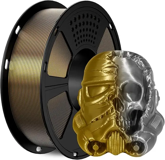 GIANTARM Zweifarbiges Seiden-PLA-Filament 1,75mm 1kg, Zweifarbiges Glänzendes 3D-Drucker-Filament +/-0,03mm Genauigkeit Vakuumversiegelt