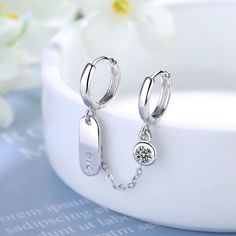 1 Pcs Double Ear Hole Hoop Earrings For Women Simple Style Two Loops Connected Lovely Small Piercing Ear Accessory Jewelry Gifts
