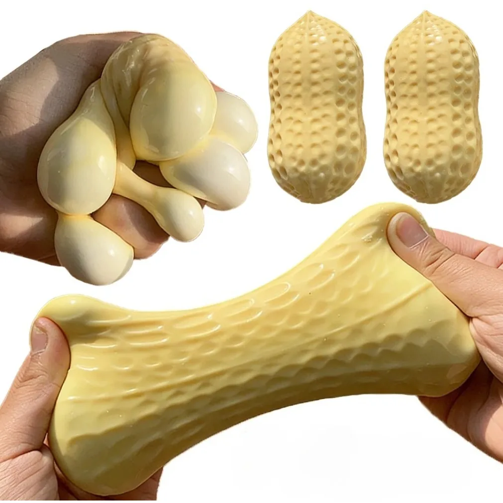 Bestseller Erdnuss-Squishy-Spielzeug mit Langsamer Rückfederung, Fidget-Stressabbau-Spielzeug, Sensorisches Entspannungsgeschenk für Erwachsene – Detail 1