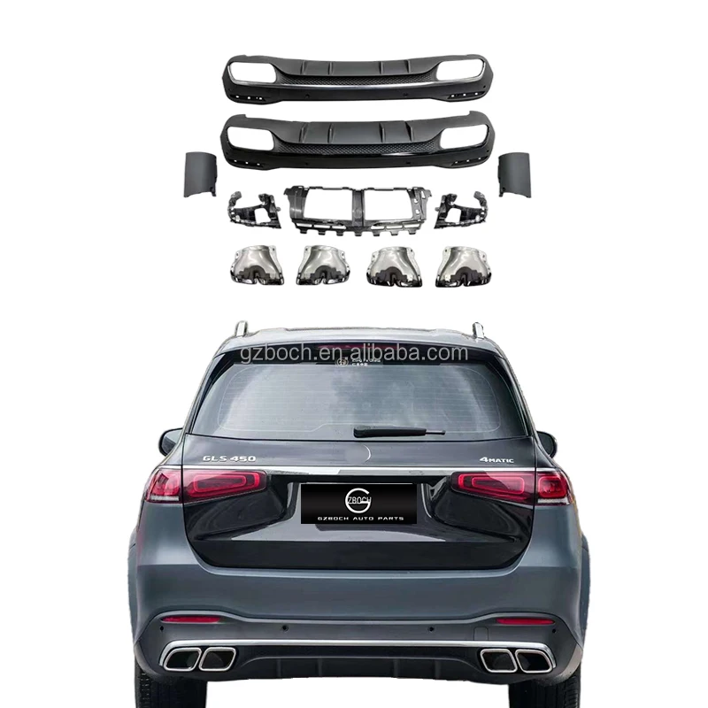 

High quality Rear diffuser For Benz GLS Class X167 2019-2022 upgrade GLS63 AMG Diffuser exhaust pipe