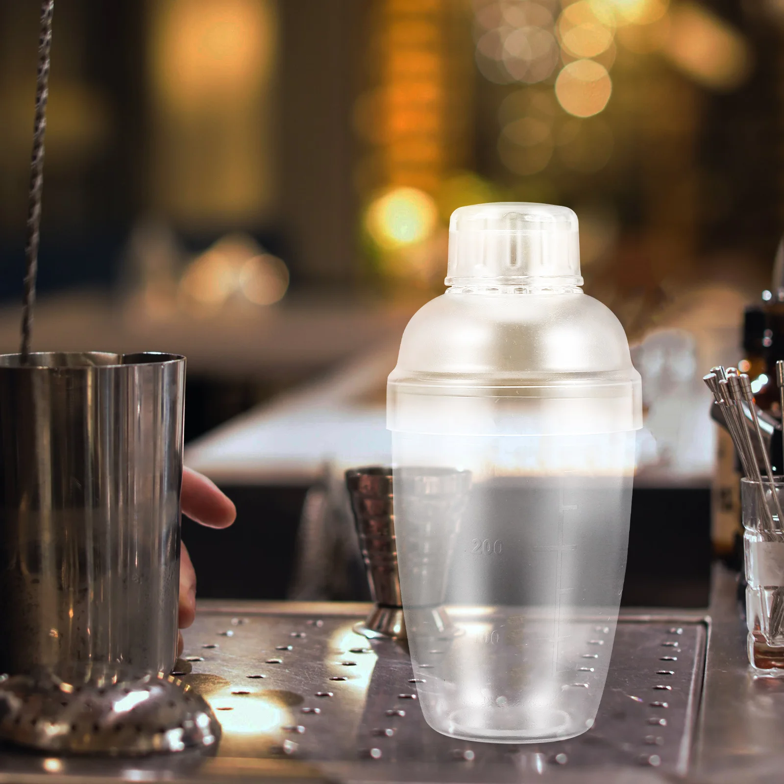 

350Ml Snow Shaker Cocktail Cup Transparent Plastic Drink Mixer For Protein Shakes Iced Coffee Espresso Bubble Tea Bar