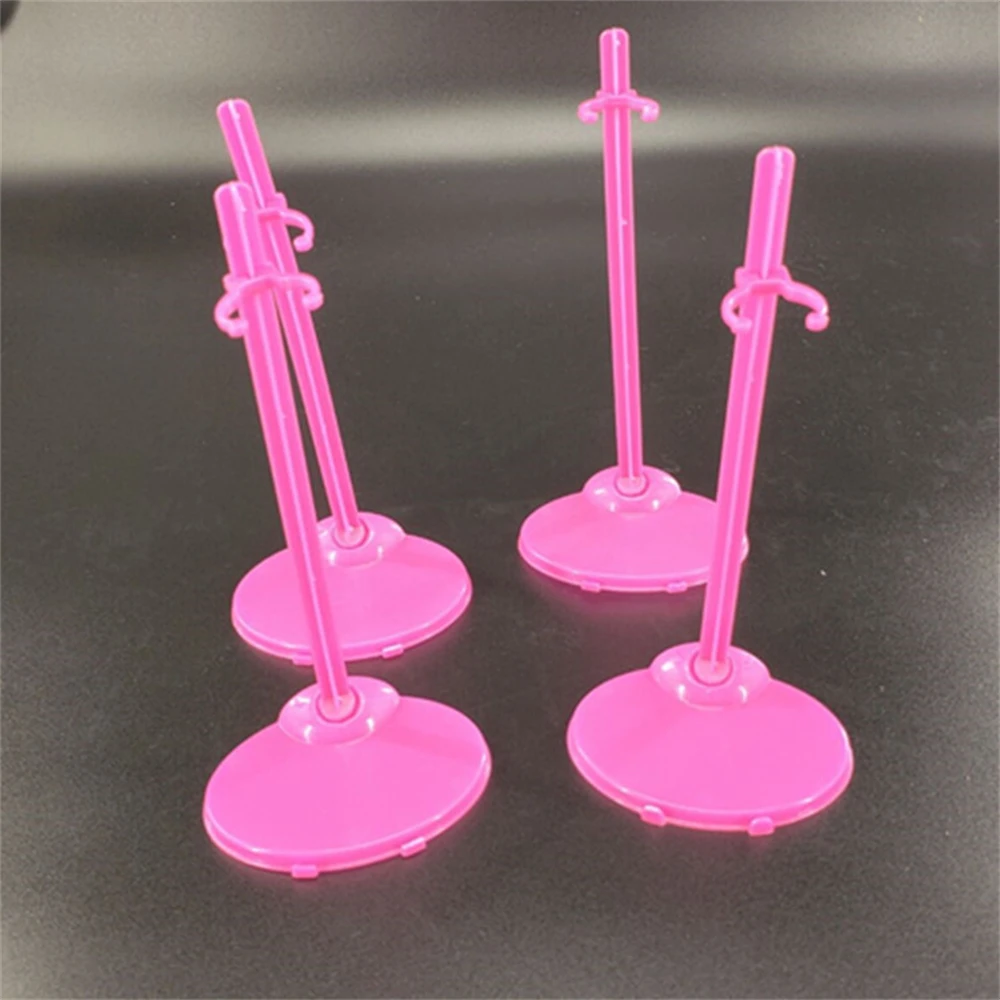 10PCS/lot Transparent Pink Stand Support for Dolls Clear Color Toy Figure Display Holder Prop Up Mannequin Model Holders