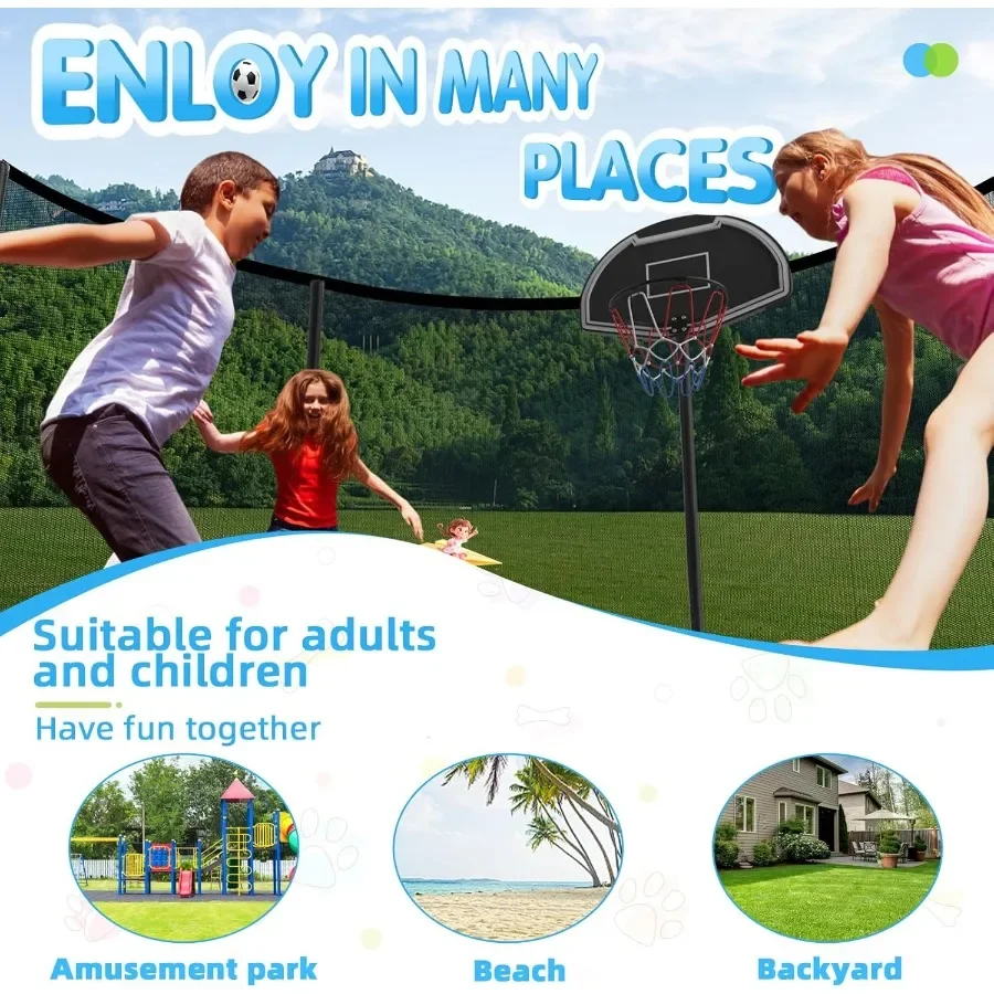 ترامبولين خارجي 14FT 12FT 10FT 8FT للبالغين مع شبكة أمان بسعة وزن عالية 3001000LBS مثالية للظهر #4