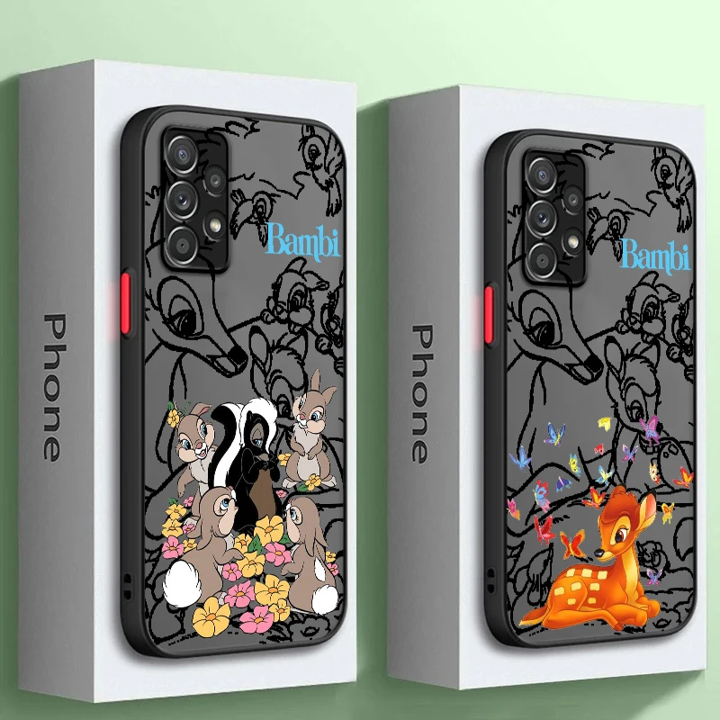 

Disney Deer Bambi Cute Frosted Translucent For Samsung Galaxy S24 S23 S22 S21 S20 FE S10 S9 S8 Plus Ultra Pro 5G Matte