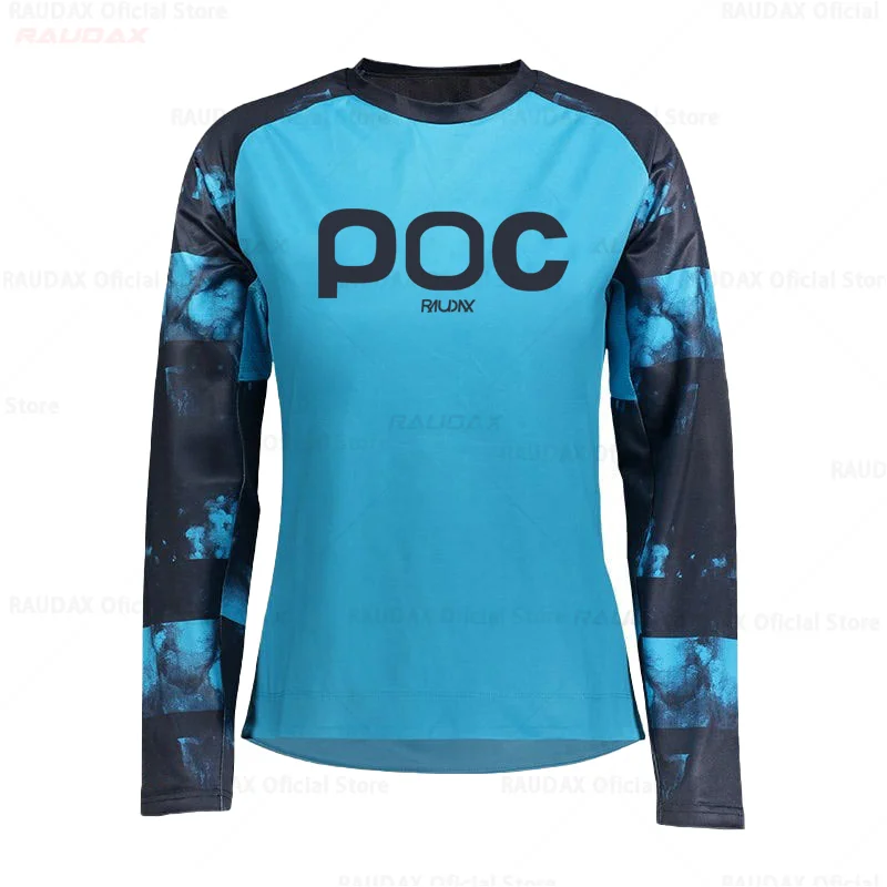 RAUDAX POC Sports Team Downhill Jerseys Motocross Jerseys Cycling Jersey Off Road Dirt Bike Riding MTB DH MX Racing Bike Shirts