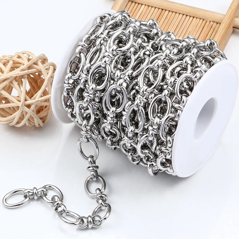 Stainless Steel Width 10mm Oval Chunky Knot Chains For Jewelry Making Supplies DIY Necklace Bracelet Charms Accessories Findings