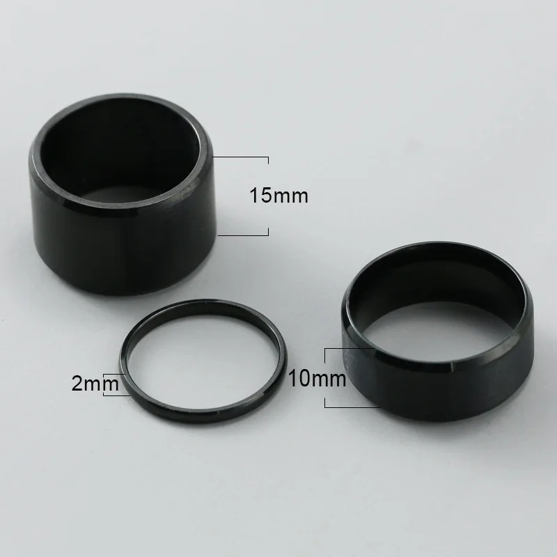 2mm/10mm/15mm Stainless Steel Ring for Women Men Boy Narrow Wide Black Brushed Surface Unisex Engagement Jewelry