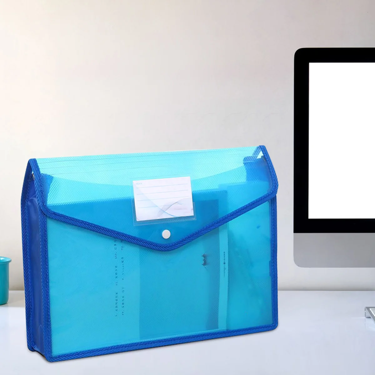 Pasta de documentos transparente a4, 3 peças, à prova d'água, fecho de botão de pvc, organizador de arquivos de escritório, armazenamento de documentos para negócios