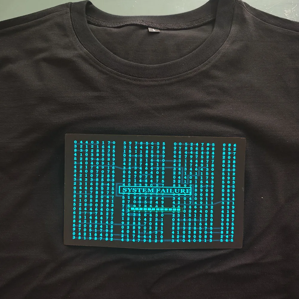 Amazing Light T-Shirt Sound Activated Light Up Rave Shirt for Bar Rock Disco With DC3V Inverter