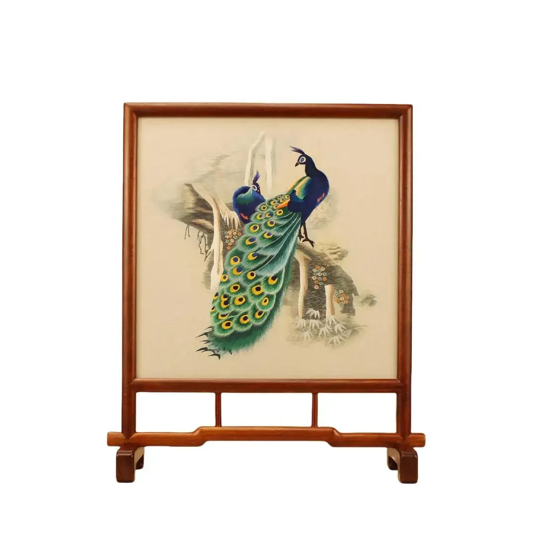 

Embroidery Peacock mulberry silk handmade double-sided embroidery