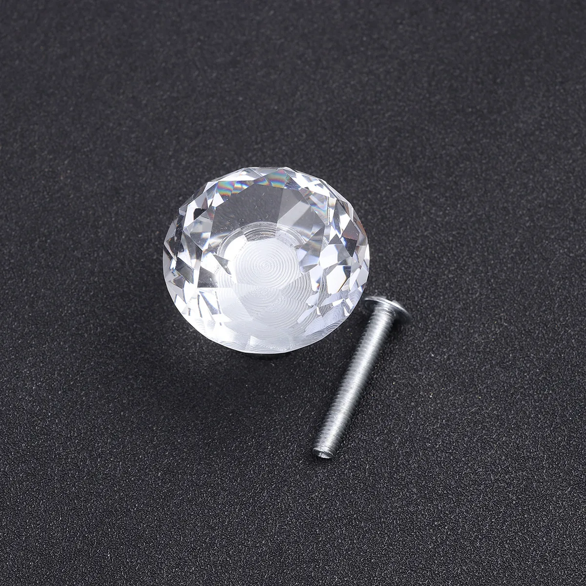 10Pcs Crystal Drawer Pulls Diamond Acrylic Glass Knobs Polished Chrome Zinc Alloy Cabinet Hardware for Wardrobe Bin Chest