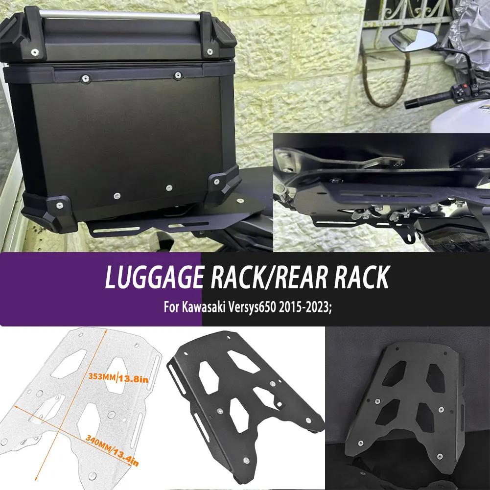 

Motorcycle Parts Rear Enlargement Tail Rack Suitcase Luggage Carrier Board Shelf Bracket For Kawasaki Versys650 2015-2023 Moto
