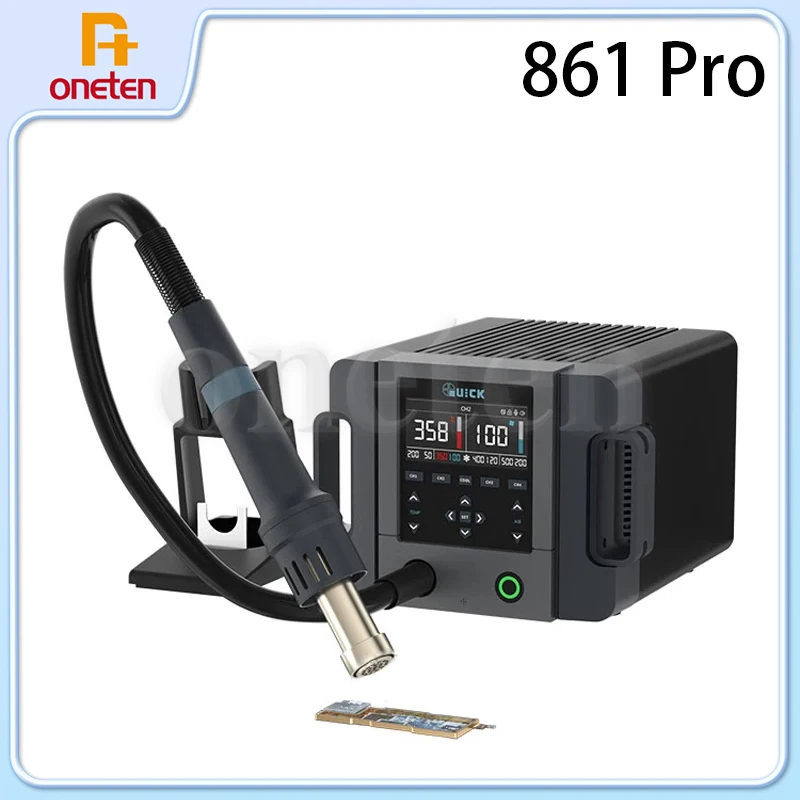 QUICK 861PRO Smart Hot Air Desoldering Station 1300W Digital Display For Mobile Phones Motherboard IC Chip PCB Repair Station