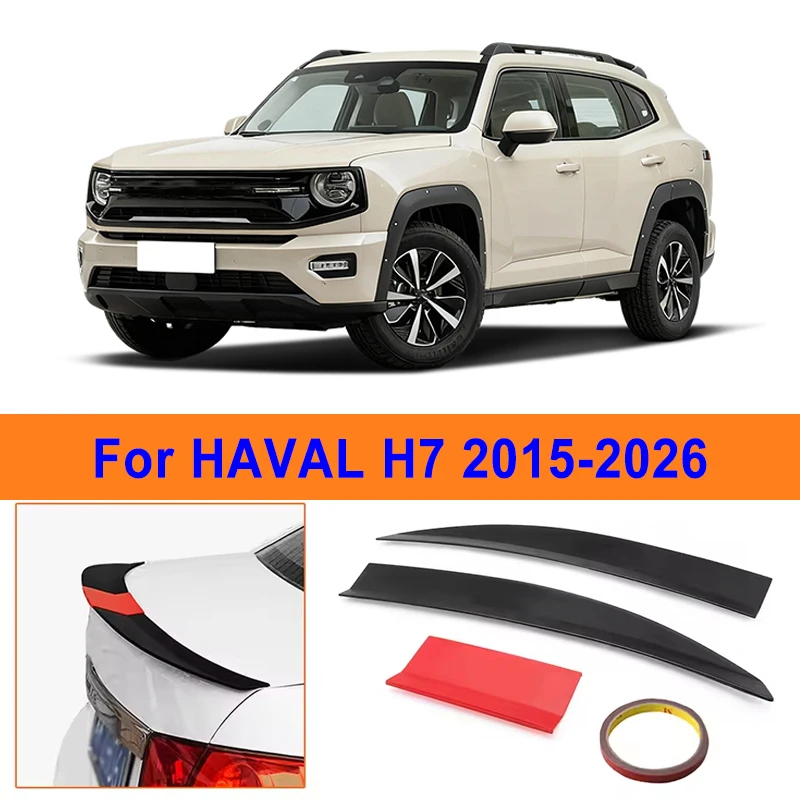 

For HAVAL H7 2015-2026 3-Section ABS Rear Trunk Spoiler 115-125cm Adjustable Sports Decor Top Wing Car Exterior Parts
