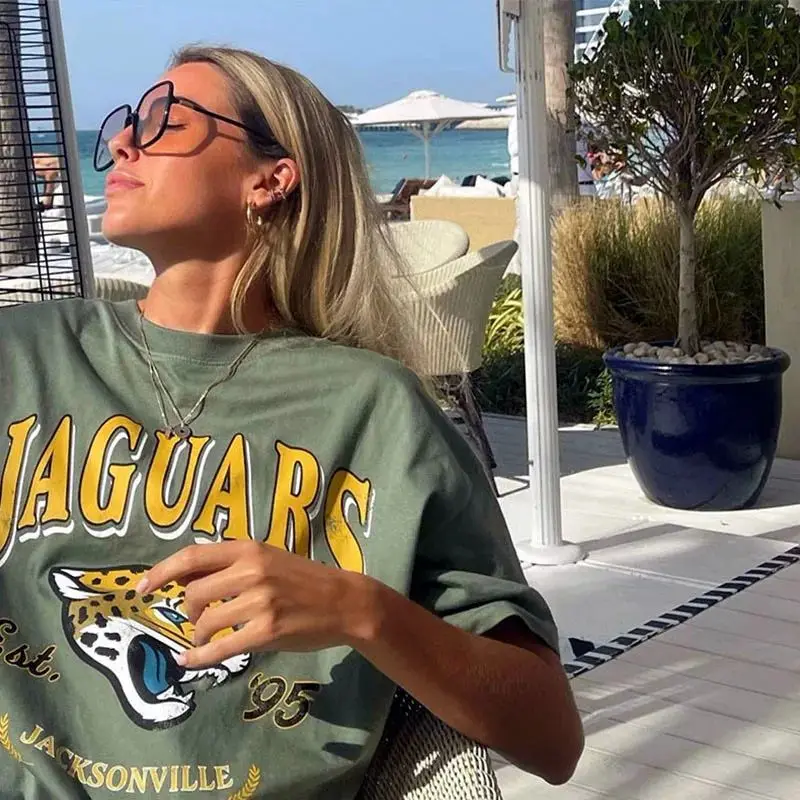 

Американские ретро-футболки с принтом для женщин, стильные, приталенные, А-силуэт, из 100% льняной ткани, модные, женские