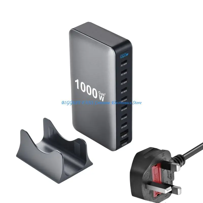 10 PORTP PD Station 1000W Gans MultiDevice Fast Resistant ABS SHELL #5