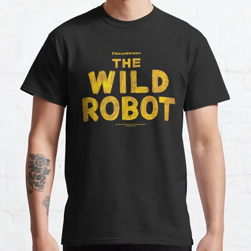 The Wild Robot 2024 movies longneck monster robot sci fi cyborg fink 100% cotton printed t shirt plus size men's clothing