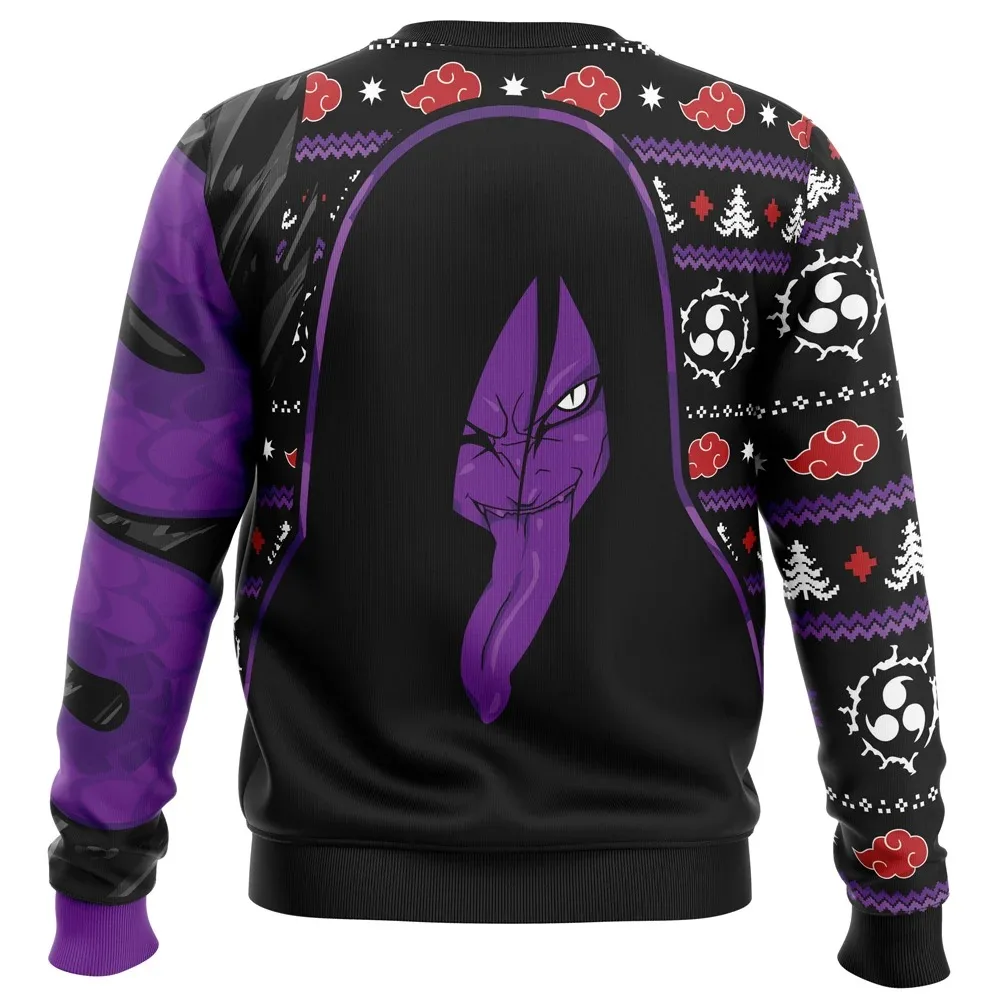 Naruto Akatsuki Sannin Orochimaru Anime Print Adult Kids Crew Neck Sweatshirt Soft Comfy Relaxed-Fit Plus Size Autumn Winter