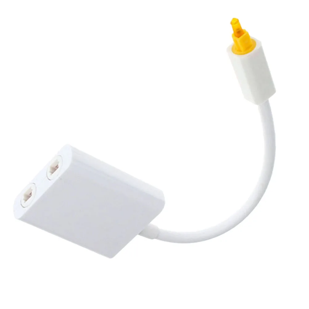 Optical Audio Splitter 1X2 Converter One Input Two Outputs Adapter White For Portable Av Equipment Gold Plated