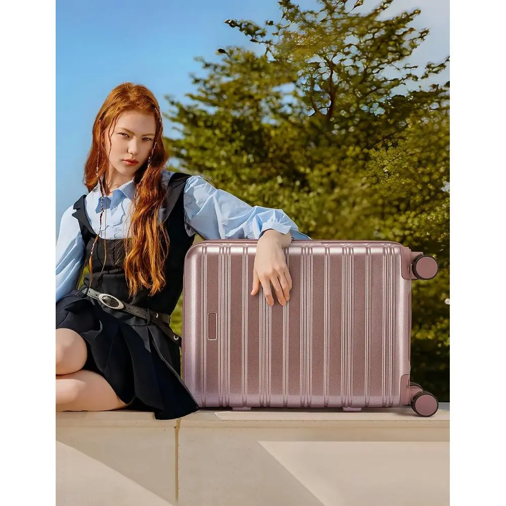 20 Inch Rose Gold Luggage - Airline Approved, Expandable Hardside Suitcase with Spinner Wheels & TSA Lock
