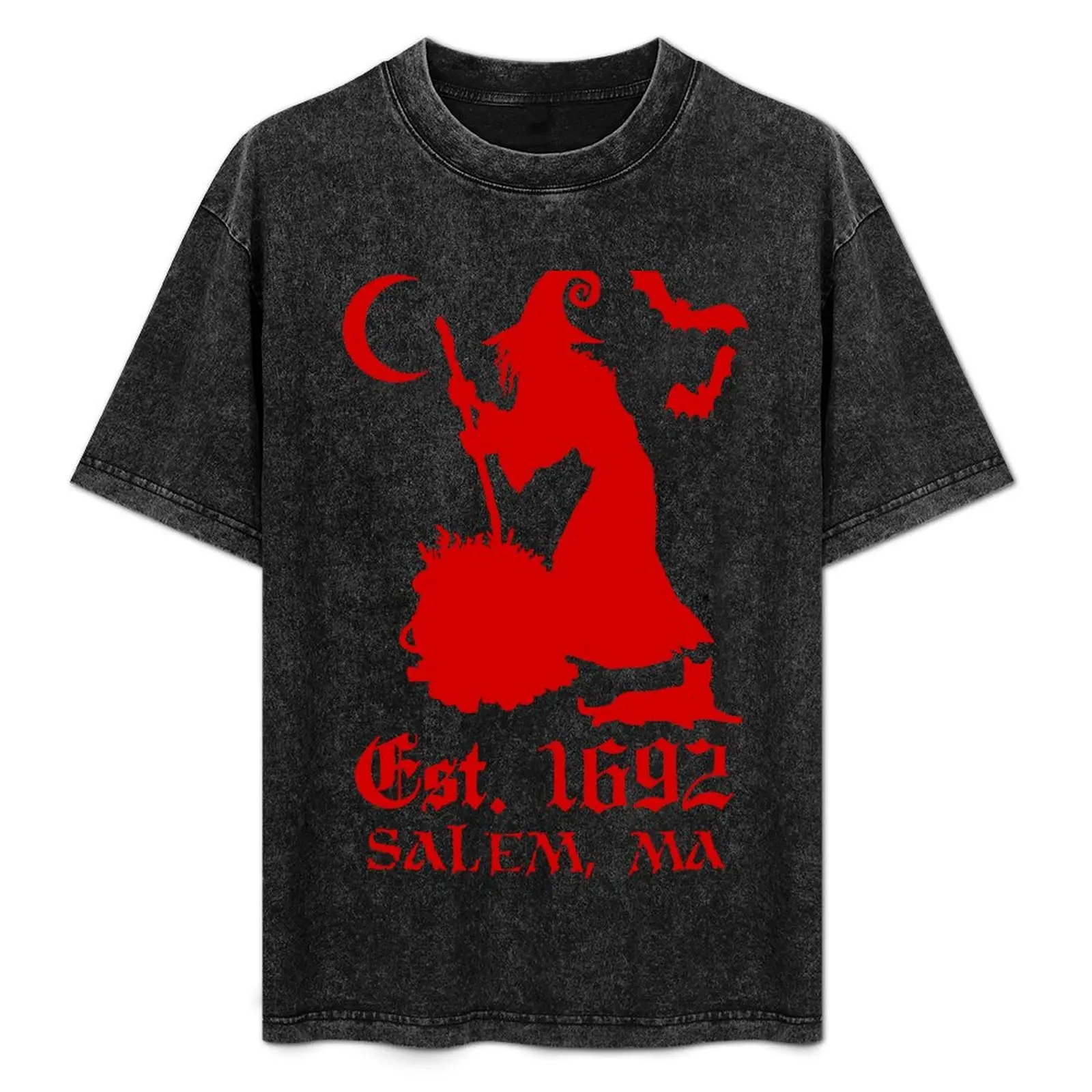 

Salem Massachusetts Est. 1692 - Halloween Witch (RED) T-Shirt Comfortable Workout Short Sleeve Shirt
