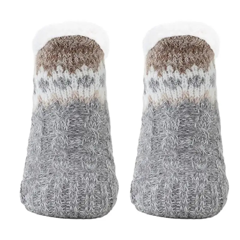 Winter Slipper Socks Lambswool Cozy And Non-Slip Socks Single Size Socks Household Wears For Living Room Study Room Game Room