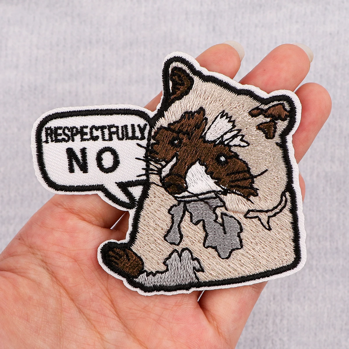 Raccoon Patches For Clothing Cartoon Animal Patches Appliques Iron on Badges Clothes Stickers DIY Sewing Embroideriy Stripes