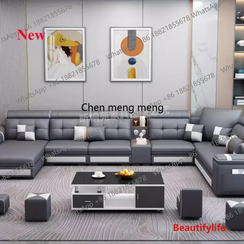 a55 Relaxing Multifunctional Sofa Retractable Reclining Couple Leather Sofa Modern Elegant Divani Soggiorno Home Accessories