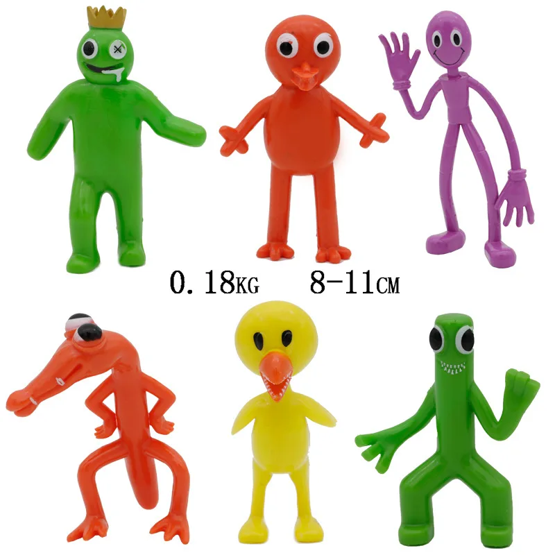 1 Set Rainbow Friends Anime Figure Cartoon Model Game Character Pink Blue Monster Statue Cake Ornaments Toys