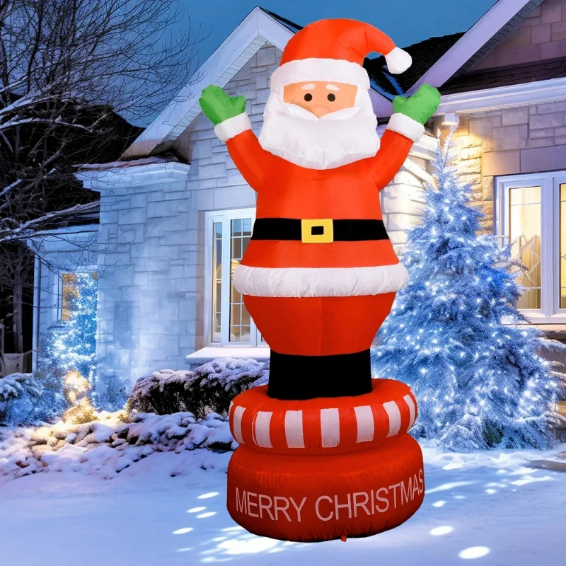 360° Rotating Inflatable Snowman Christmas Inflatables Toy Blow Up Outdoor Decorations for Yard Garden Lwan Holiday Party Decor