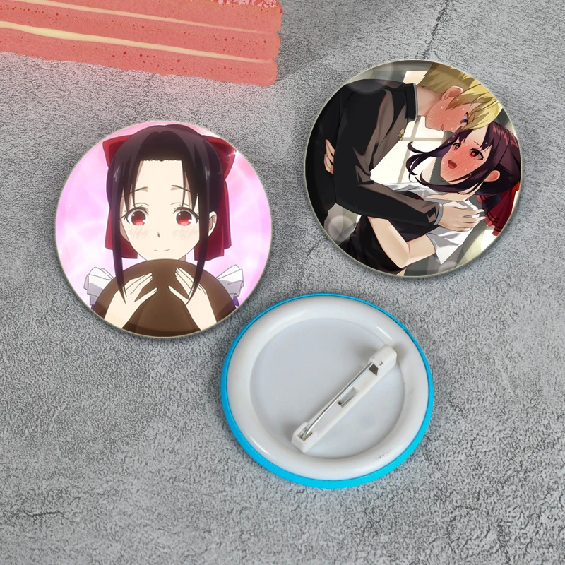 Anime Kaguya-sama:Love Is War -Ultra Romantic Pin Cartoon Figures Shinomiya Kaguya Hayasaka Ai Badge Snap-in Brooch for Backpack