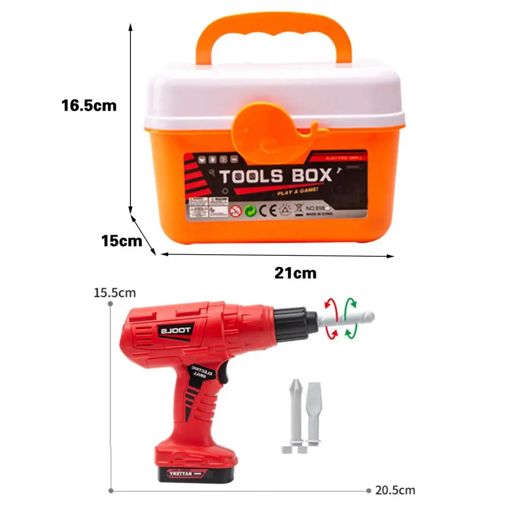 Boîte à outils électrique pour enfants, jeu de simulation d'apprentissage coule, tronçonneuse pour garçons, tournevis, coupe-outil, jeu de rangement amusant, 43 pièces par ensemble