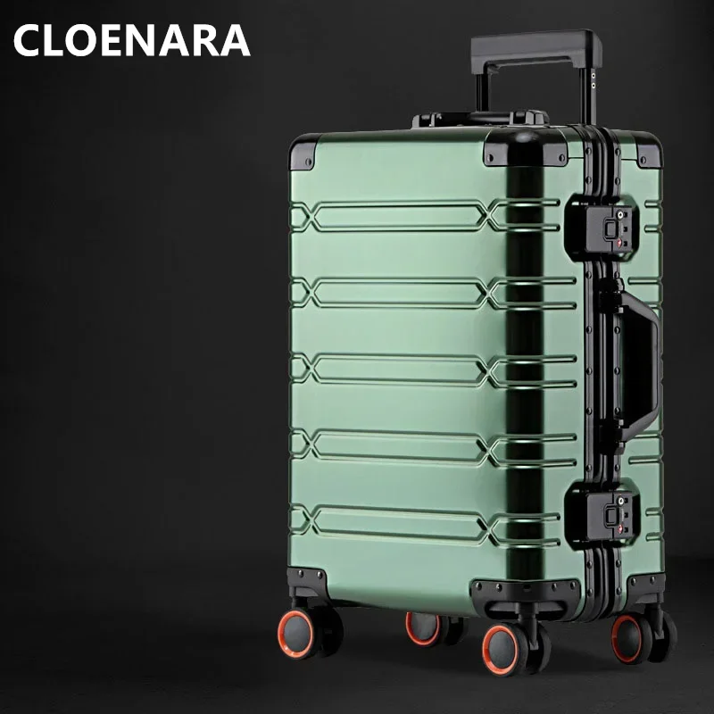 COLENARA, equipaje para hombre, 20 ", 24", 29 pulgadas, cubierta de carrito de aleación de aluminio y magnesio, caja de embarque de negocios, Maleta rodante para mujer